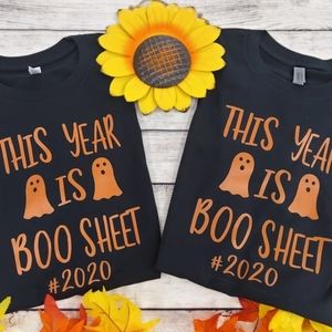 Boo Sheet Black T shirt Halloween 2020
